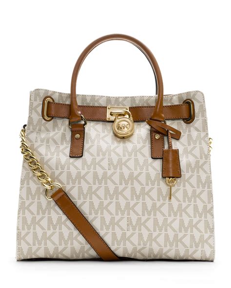 michael kors hamilton large tote vanilla|michael kors nouveau hamilton bag.